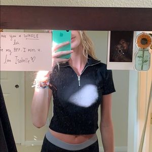 Brandy melville quarter zip crop top